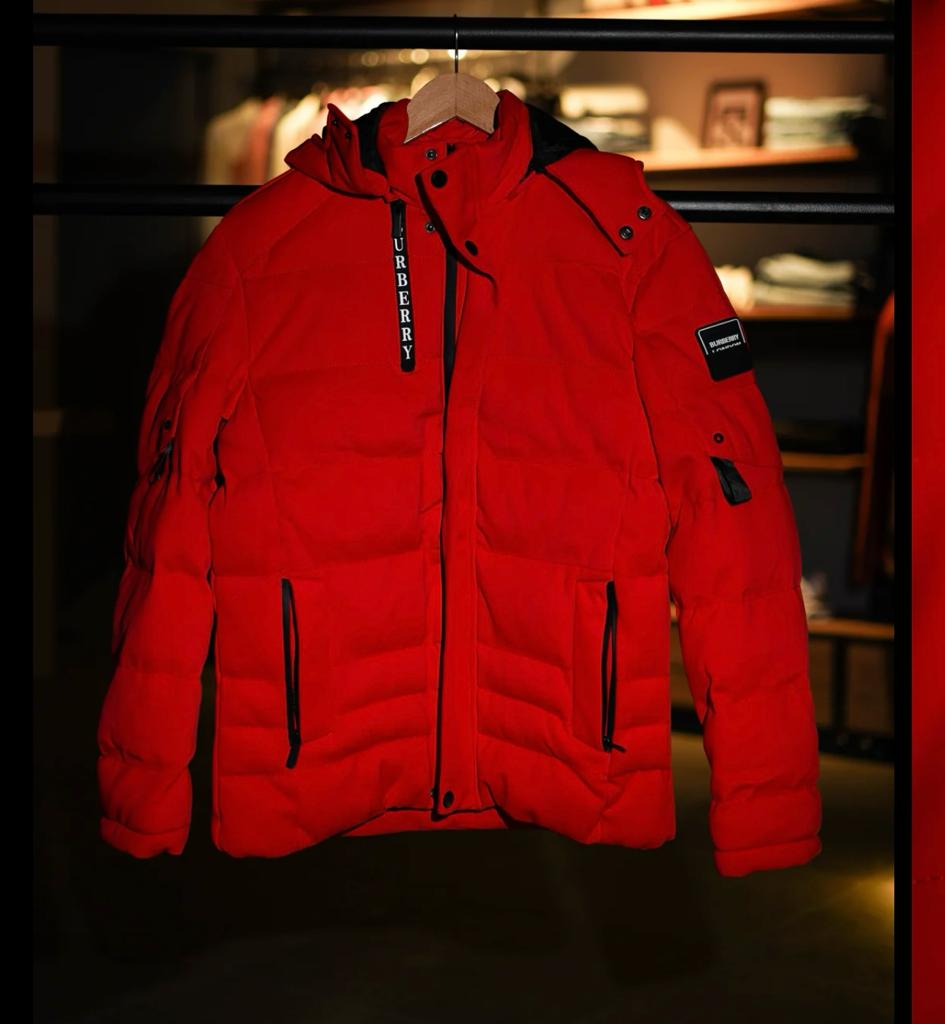 Burberry red clearance puffer jacket